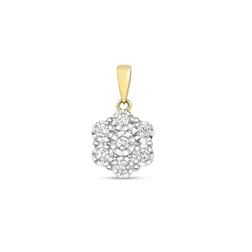 0.25ct Illusion Diamond Pendant - 9ct Yellow Gold